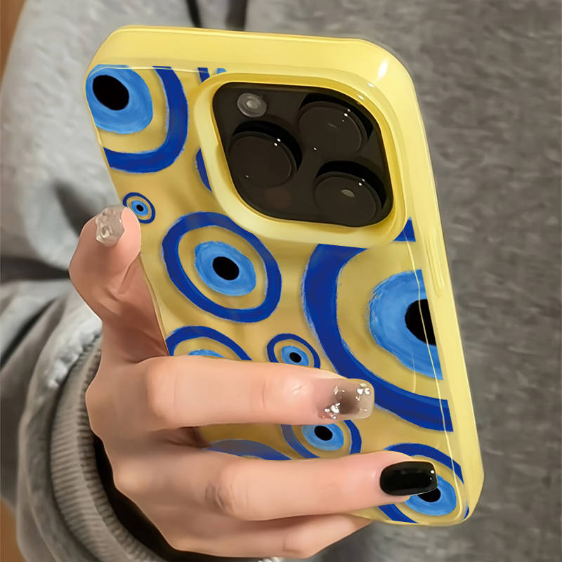 Phone Cases Blue - เคสโทรศัพท์ TPU ลายตาสีน้ำเงินสไตล์เรโทร สำหรับ iPhone 17