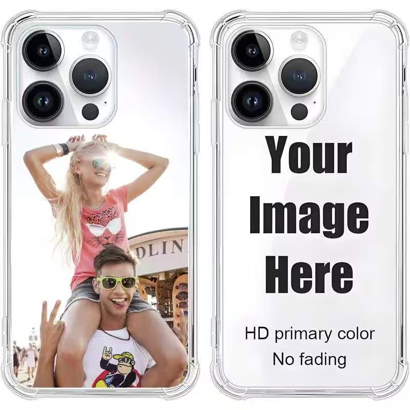 Phone Cases Custom - เคสโทรศัพท์แบบใส DIY ปรับแต่งรูปภาพได้ สำหรับ iPhone 14
