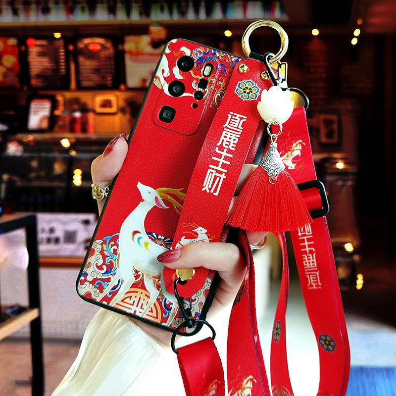 Phone Cases Red Deer - เคสโทรศัพท์หนังลายการ์ตูนกวางลายจุดสีแดงม่วงสำหรับ Samsung Galaxy S25Ultra S24 S23