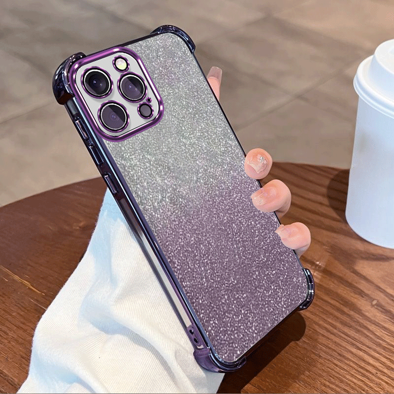 Glitter Shockproof Case - ฝาครอบป้องกันเคลือบกลิตเตอร์สำหรับเรียลมี โน้ต 80 4G เคส TPU