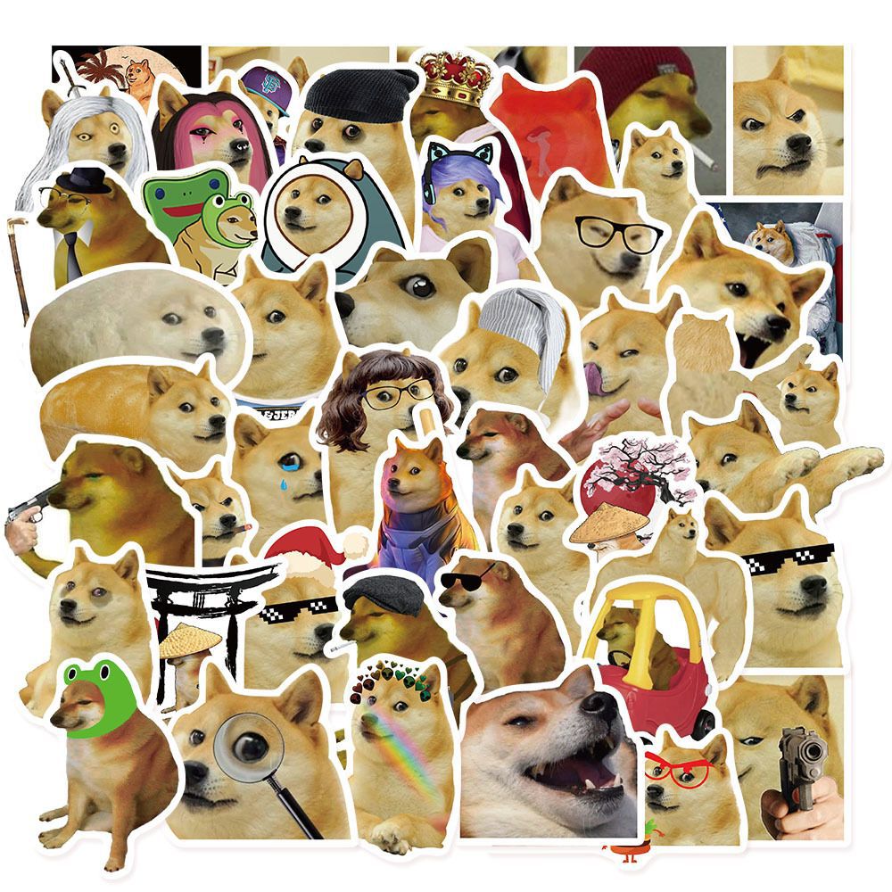 Phone Cases Kids - สติกเกอร์ลายตลก Doge MEME 50 ชิ้น สุดฮิต