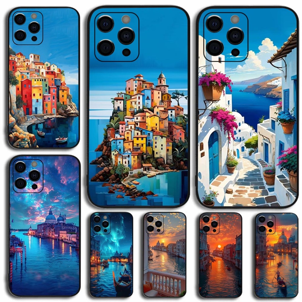 Phone Cases Australia - ท่องเที่ยวอิตาลีStreetเวนิสเคสโทรศัพท์สําหรับApple iPhone 15,14,13,12,11,Pro,X,XS,Max,XR,Plus,mini Softปกสีดํา
