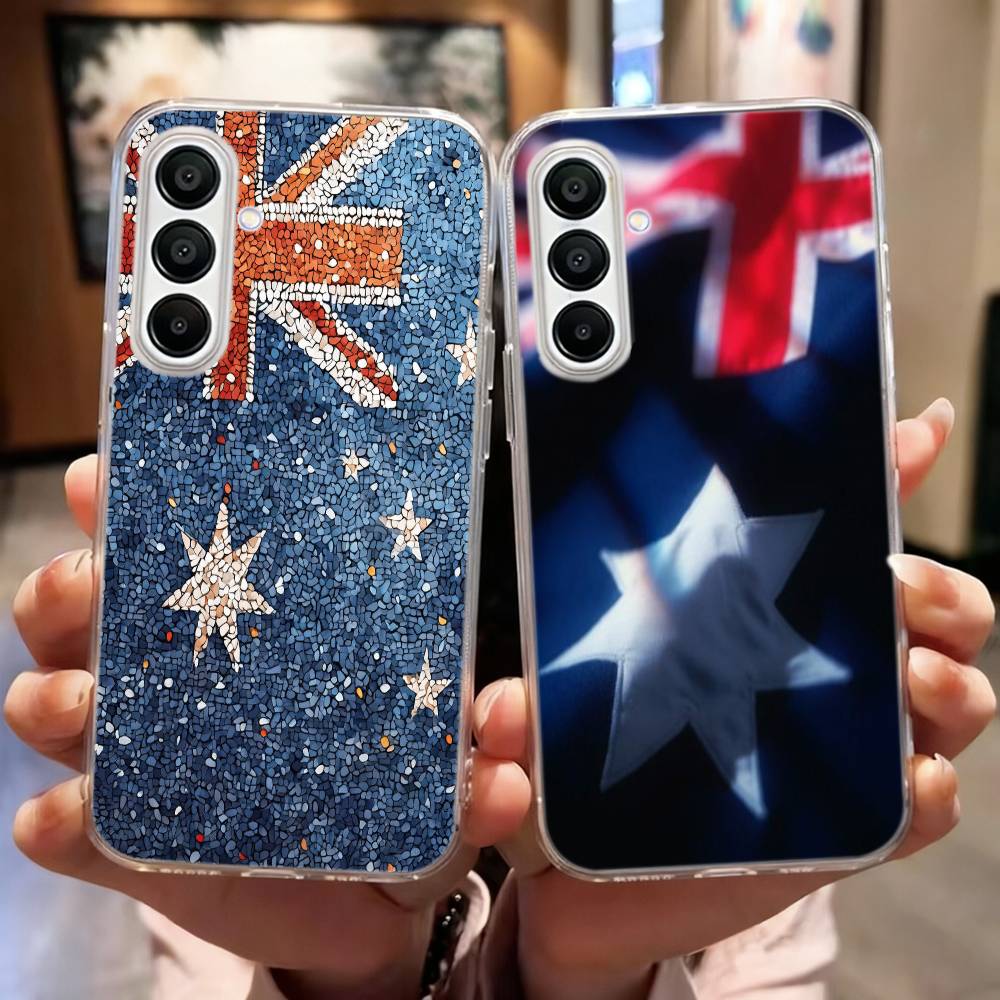 Phone Cases Australia - เคสโทรศัพท์ธงออสเตรเลียสำหรับซัมซุงกาแล็กซี่ A73,A72,A71,A70,A53,A52,A51,อื่นๆโปร่งใสแบบนุ่ม