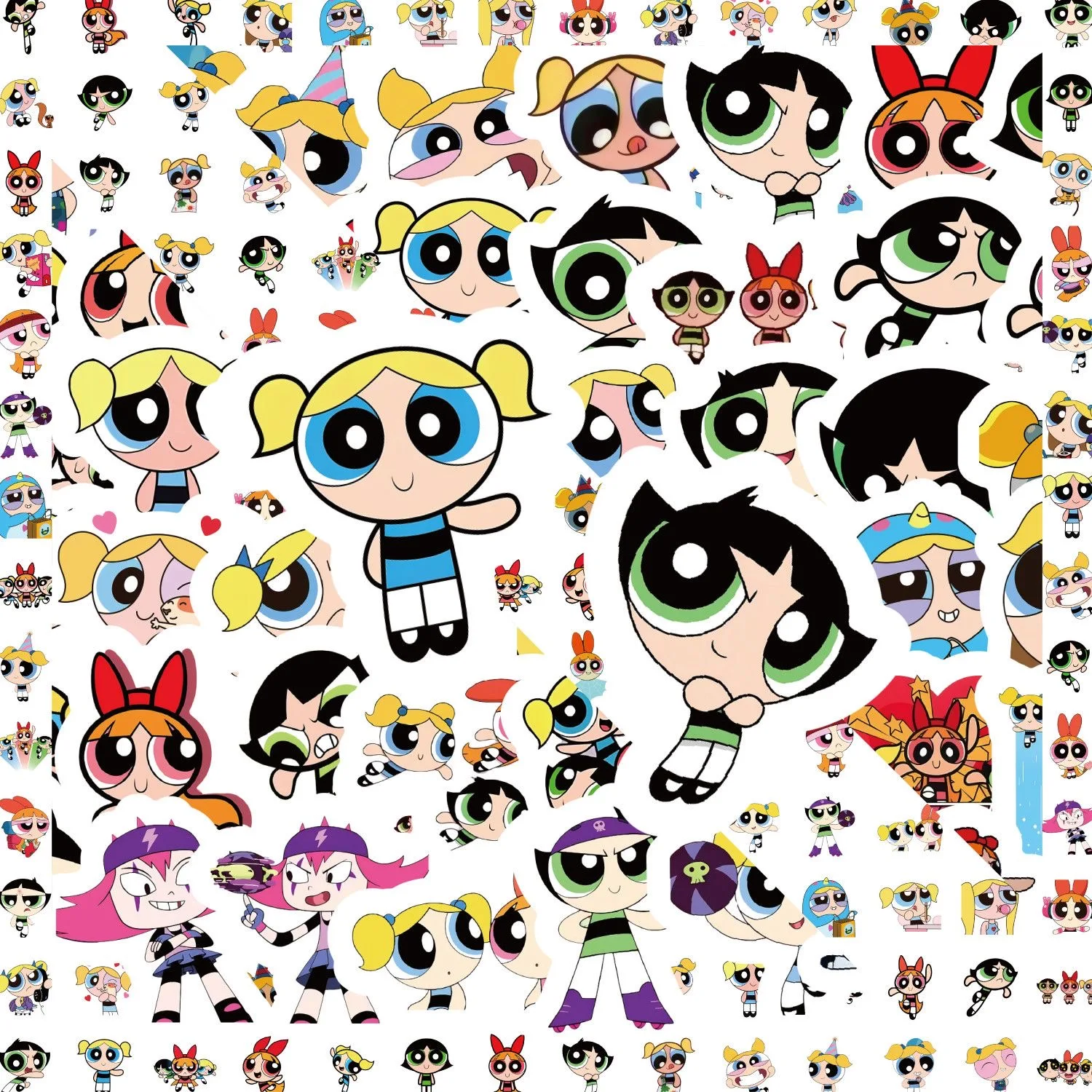 Phone Cases Kids - สติกเกอร์พาวเวอร์พัฟเกิร์ล 100 ชิ้น การ์ตูนไวนิลกันน้ำ สำหรับแล็ปท็อป ขวดน้ำ
