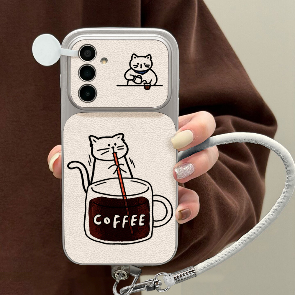 Phone Cases Samsung A14 - เคสโทรศัพท์ลายแมวน่ารักสีน้ำตาลสำหรับ Samsung S26 S25 S24 S23