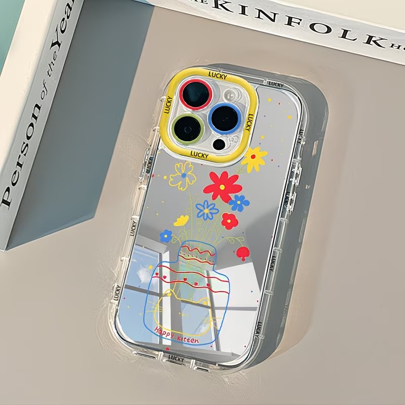 Phone Cases Xr Cute - เคสโทรศัพท์ลายดอกเดซี่ฤดูร้อน ดีไซน์แจกัน กระจกเงา สำหรับ iPhone 17