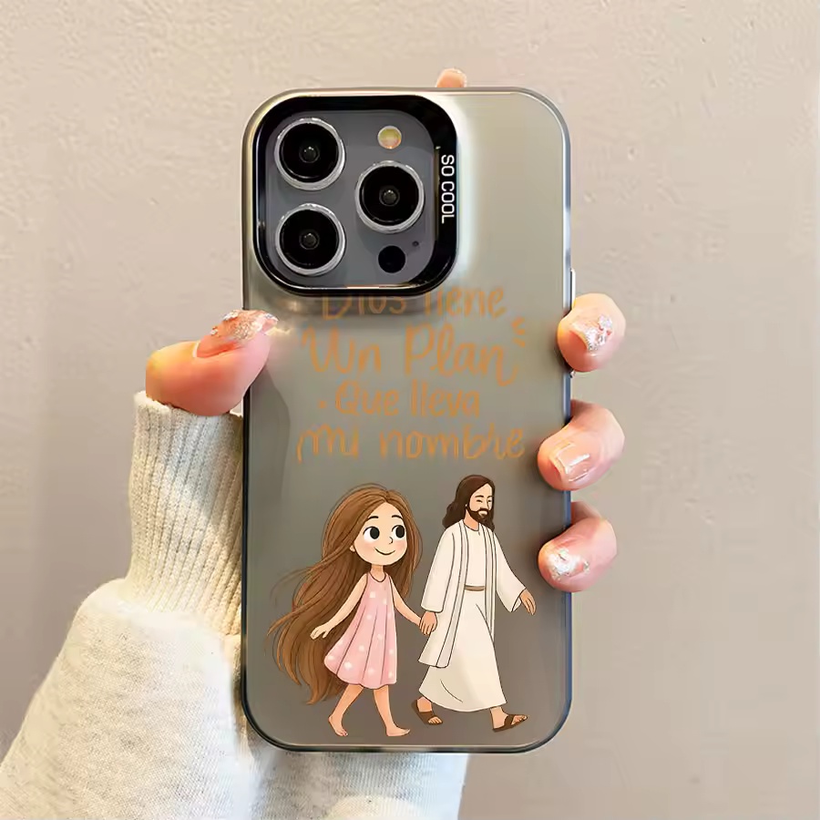 Phone Cases Girls - เคสโทรศัพท์ลายสาวน้อยน่ารักเดินตามพระเจ้า สำหรับ iPhone 17 16 15