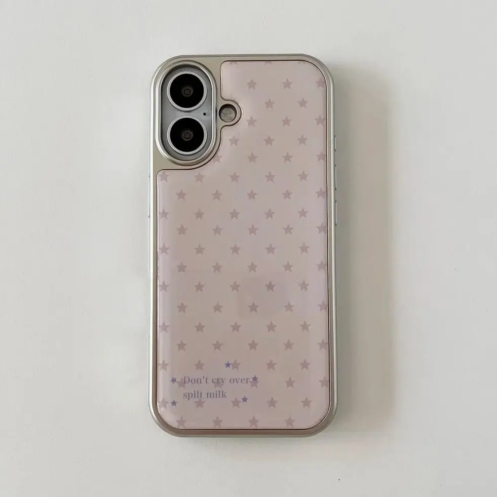 Phone Cases Girls - เคสโทรศัพท์แบบหยดกาวลายดาวสีชมพูสไตล์สาวเกาหลี สำหรับ Samsung Galaxy S23 FE