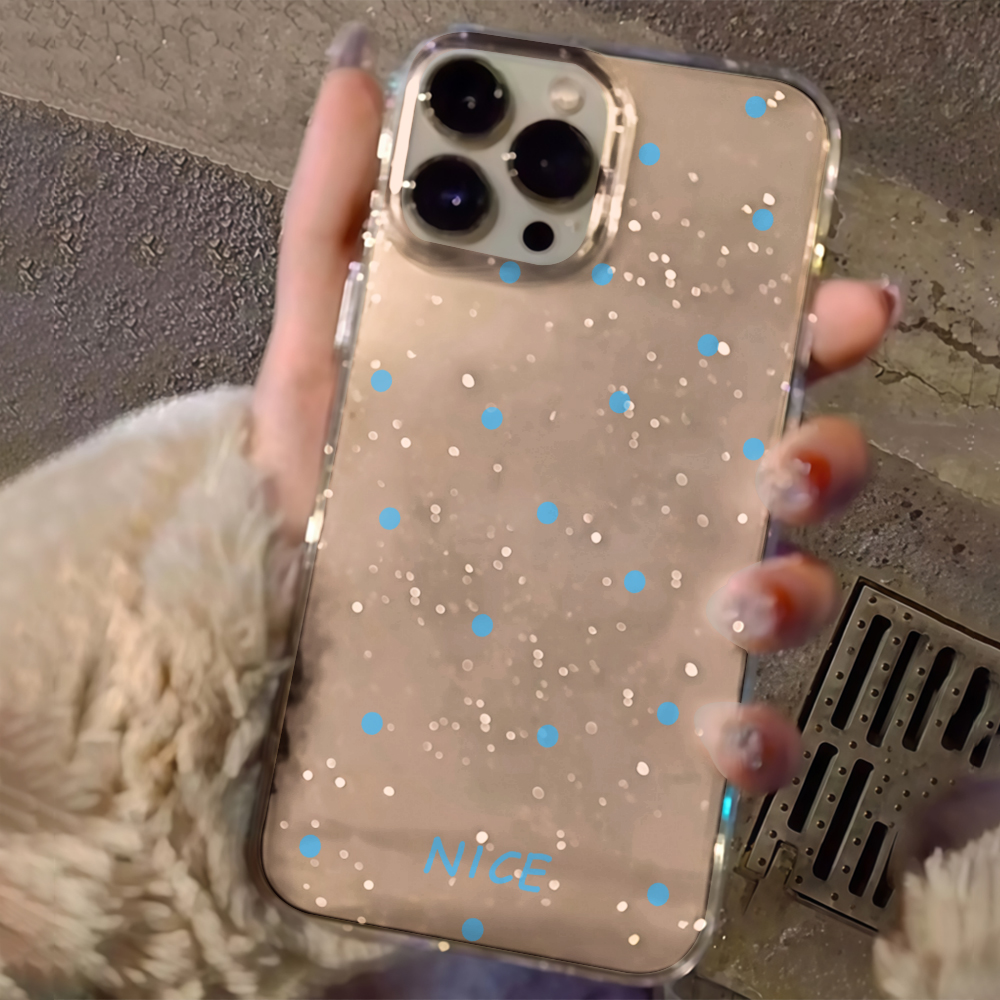 Glitter Shockproof Case - เคสโทรศัพท์ลายจุดใสหรูหราเรียบง่าย สำหรับ iPhone 17 15 13