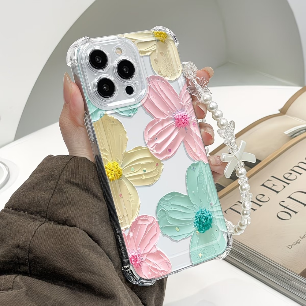 Phone Cases Drop Proof - เคสโทรศัพท์กันกระแทก 4 มุม ลายดอกไม้สีสันสดใส วัสดุ TPU