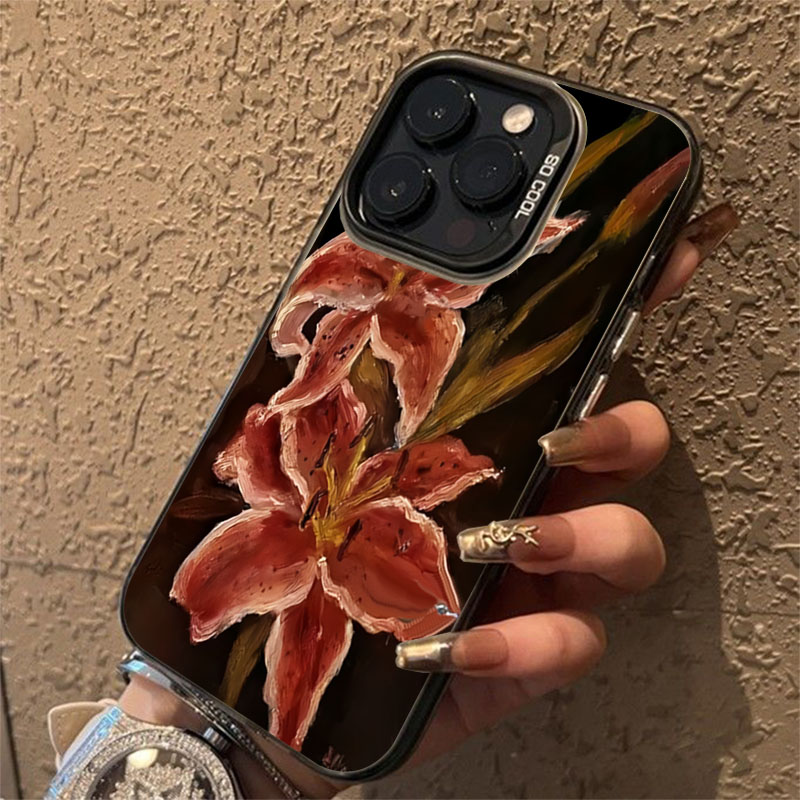 Phone Cases Drop Proof - ภาพวาดสีน้ํามัน Lily ดอกไม้ Retro รูปแบบเคสโทรศัพท์สําหรับ Xiaomi