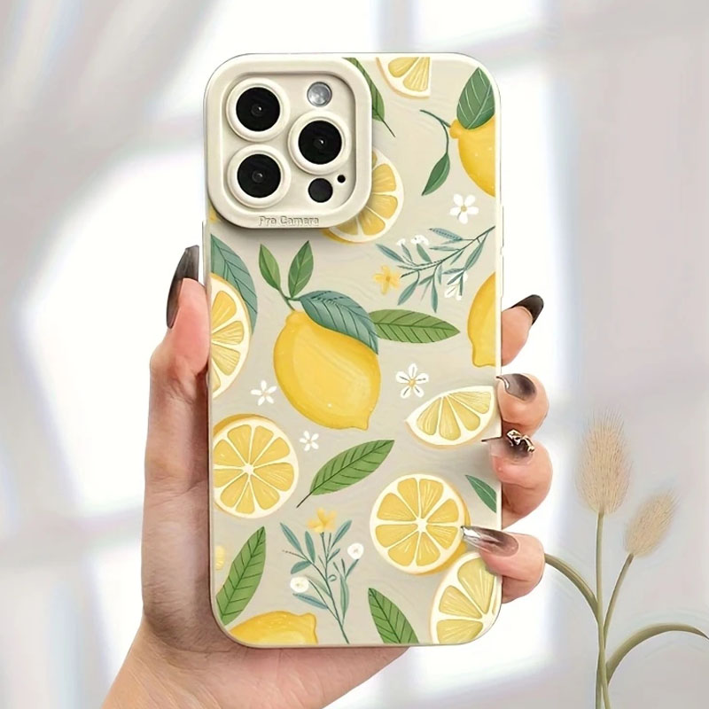 Phone Cases Australia - น่ารักสร้างสรรค์ผลไม้รูปแบบมะนาวสําหรับiPhone 16 12 13 Mini 11