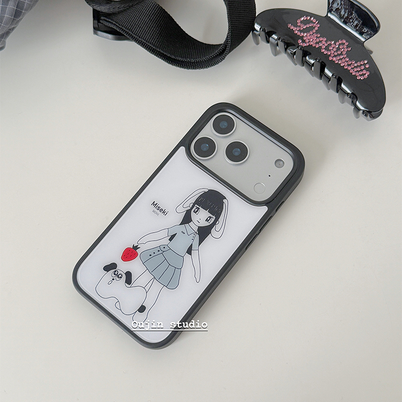 Phone Cases Girls - เคสโทรศัพท์ลายสตรอว์เบอร์รี่น้องหมาเกาหลีน่ารัก สำหรับ iPhone 17 Air 16