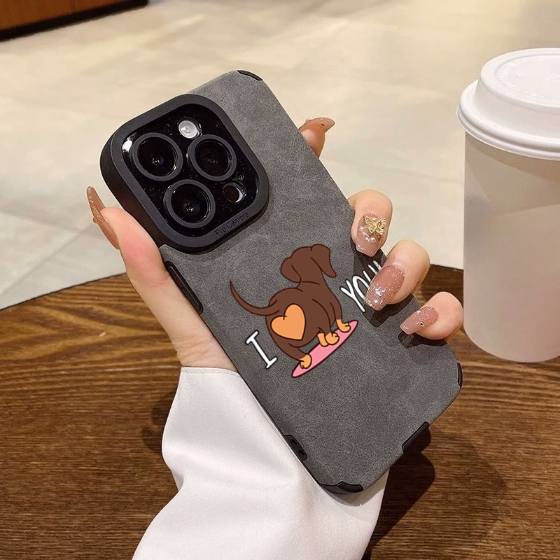 Phone Cases Xr Cute - เคสโทรศัพท์ลายหัวใจน้องหมาดัชชุนด์สุดน่ารัก สำหรับ iPhone 11 12 13