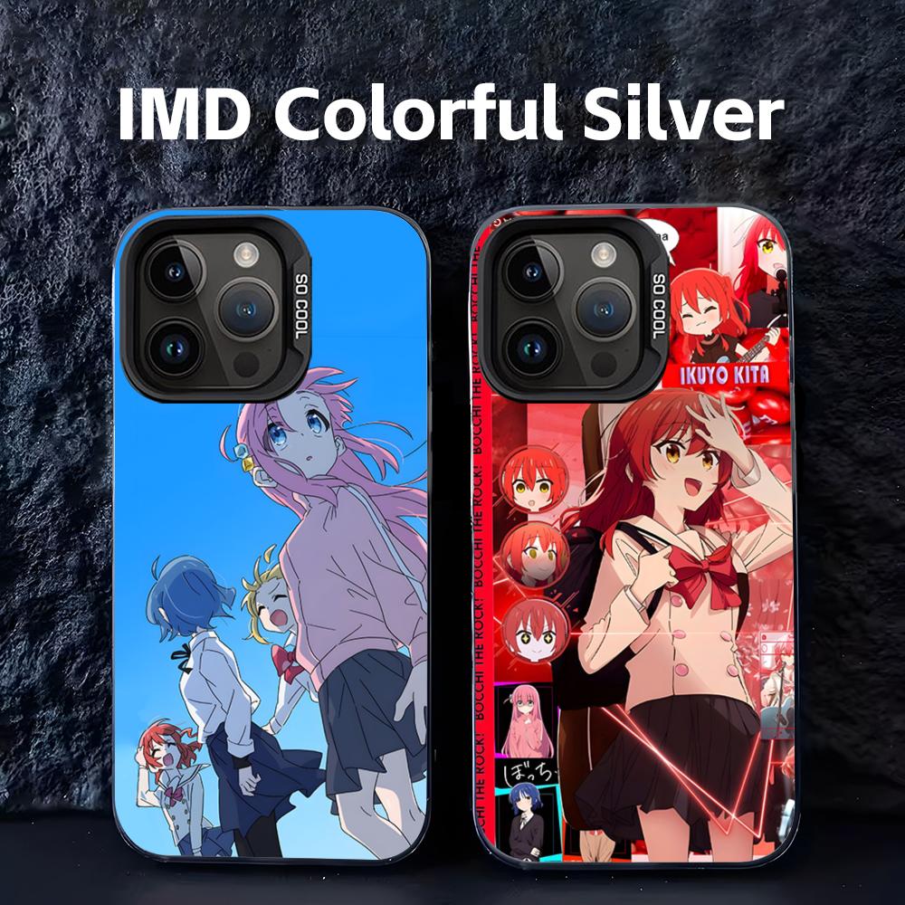 Phone Cases Iphone 16 Pro Max - เคสโทรศัพท์ลายอนิเมะ Cool Bocchi the Rock สีเงินหลากสีแบบ