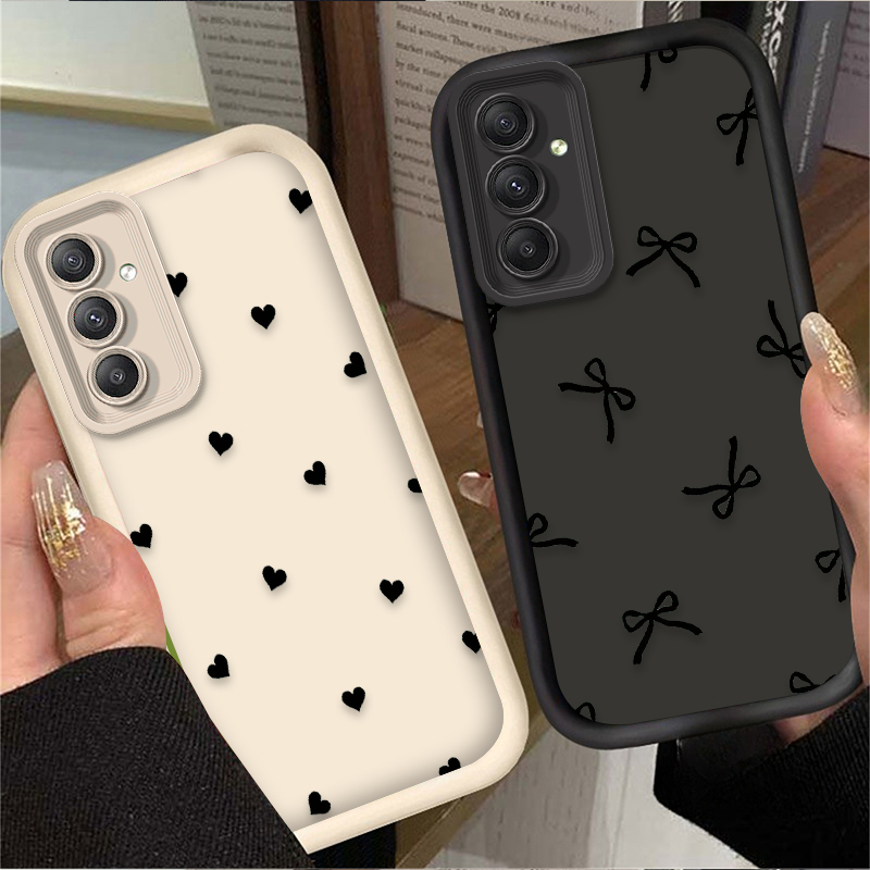 เคสลายโบว์รูปหัวใจสีดำสำหรับ S - Phone Cases Samsung A14 บทวิจารณ์และราคา