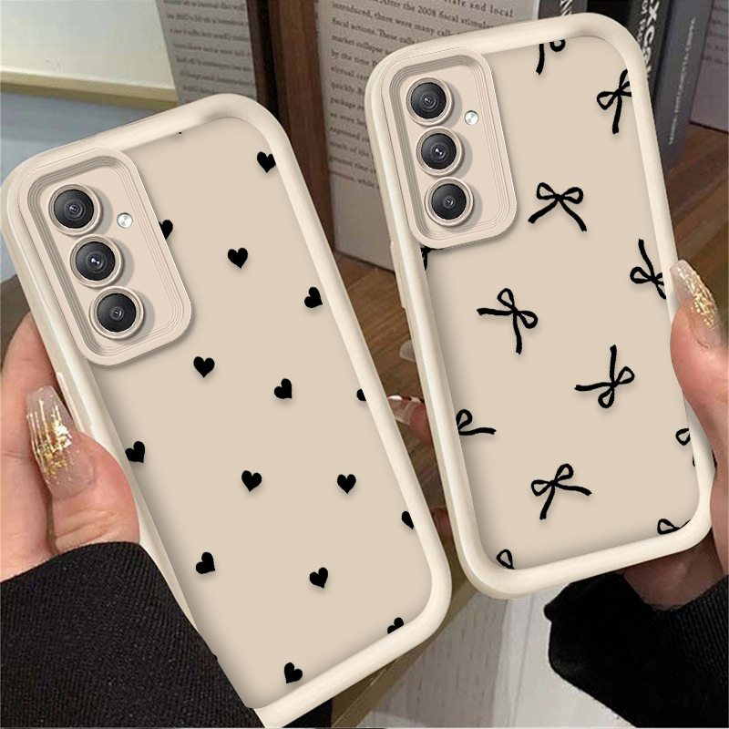 เคสลายโบว์รูปหัวใจสีดำสำหรับ S - Phone Cases Samsung A14 บทวิจารณ์และราคา
