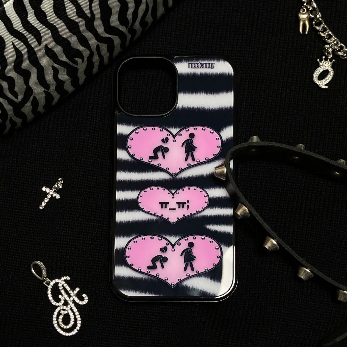 เคสโทรศัพท์ลายทางสีดำชมพูสไตล์ - Phone Cases Custom บทวิจารณ์และราคา