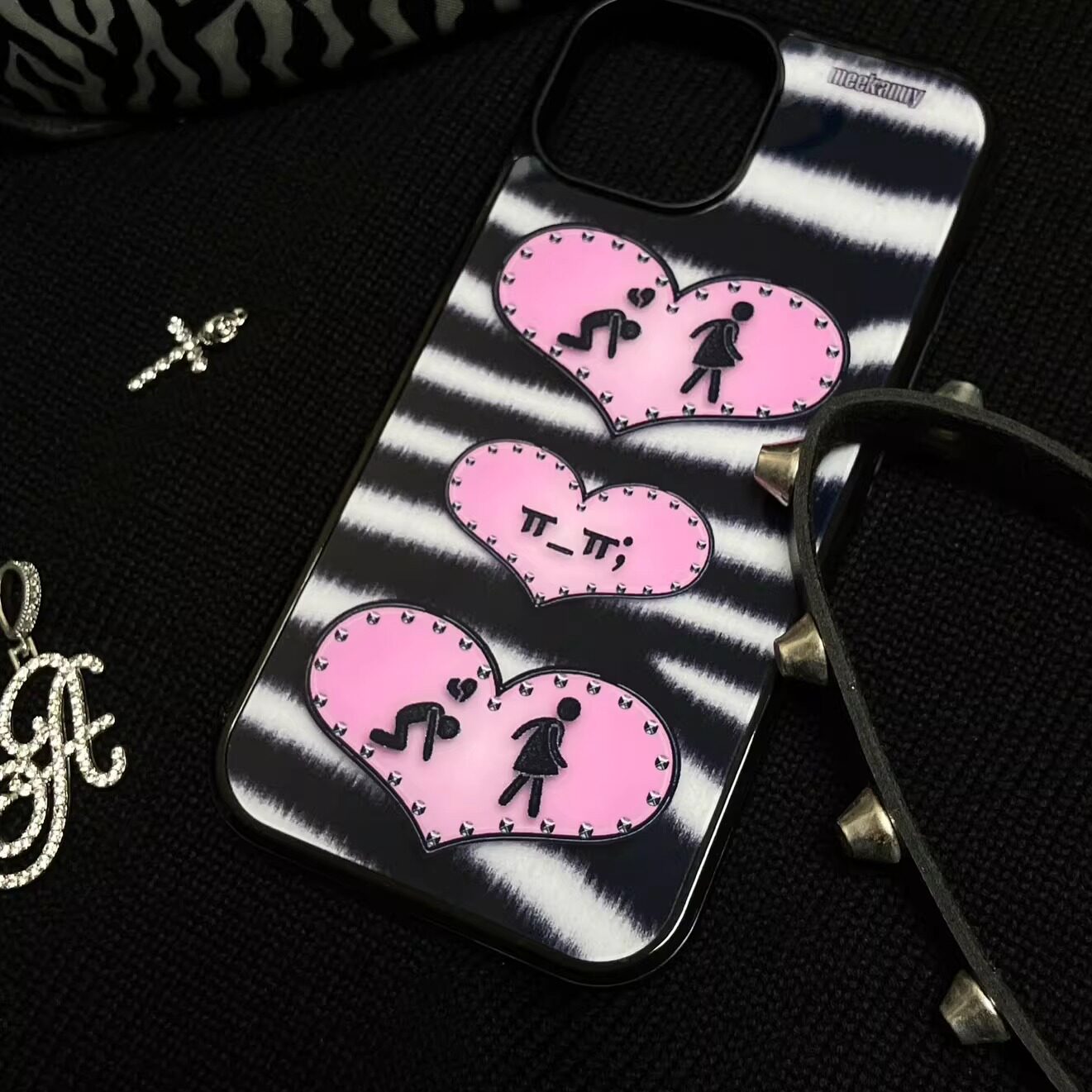 เคสโทรศัพท์ลายทางสีดำชมพูสไตล์ - Phone Cases Custom บทวิจารณ์และราคา