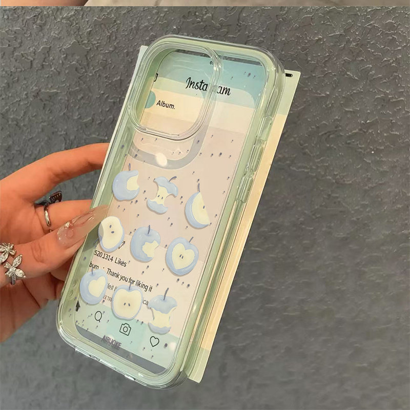 เคสโทรศัพท์ใส 2in1 ลายแอปเปิ้ล - Phone Cases Blue บทวิจารณ์และราคา