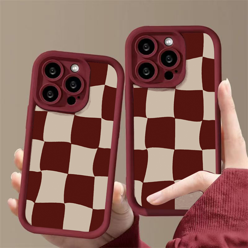 เคสโทรศัพท์ลายตารางสีแดงไวน์สำ - Phone Cases Australia บทวิจารณ์และราคา