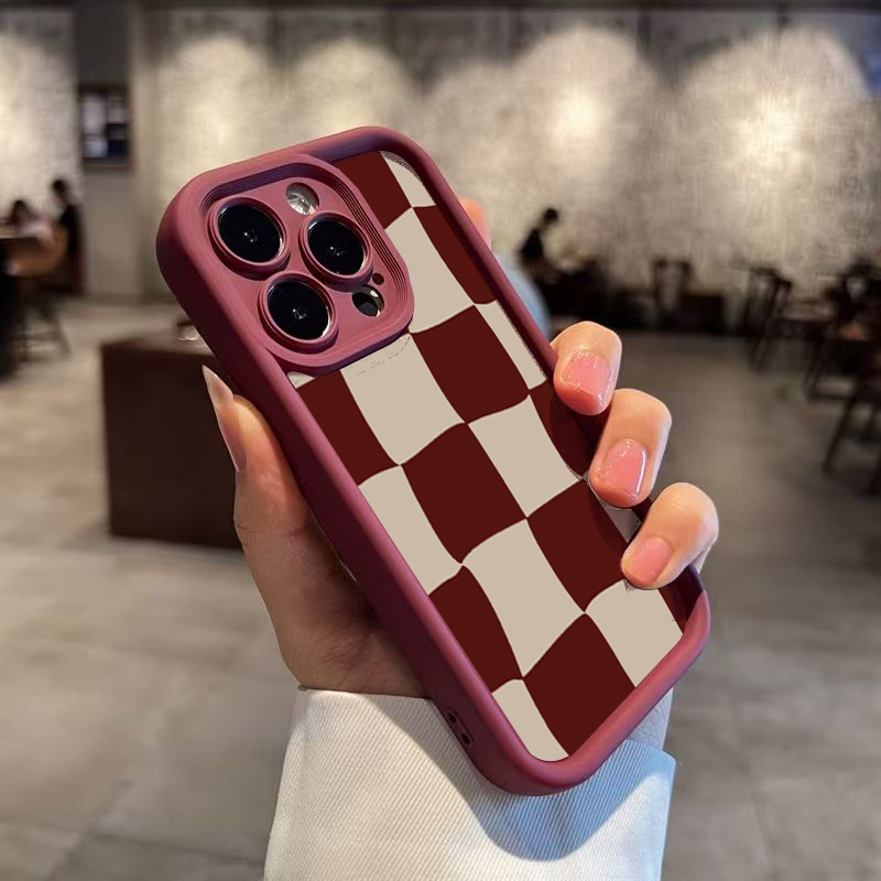 เคสโทรศัพท์ลายตารางสีแดงไวน์สำ - Phone Cases Australia บทวิจารณ์และราคา