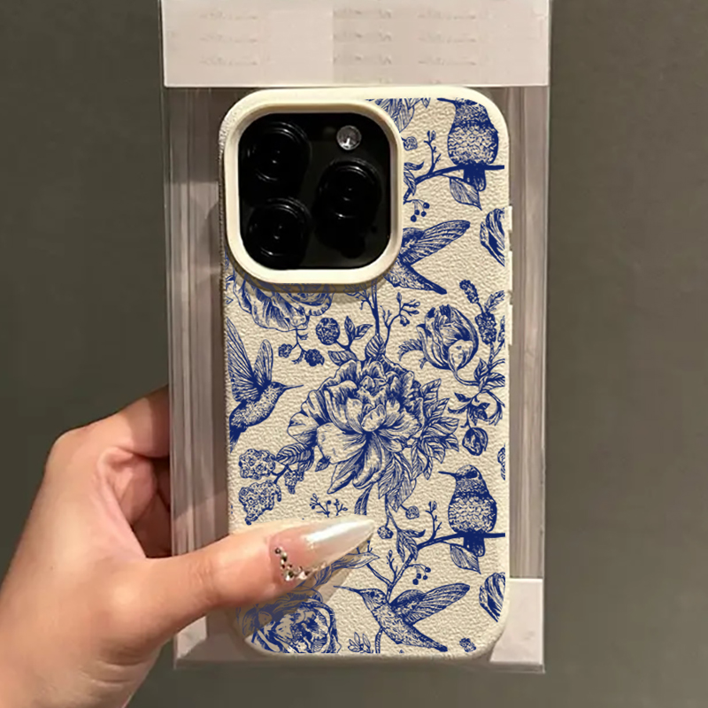 เคสโทรศัพท์ลายดอกไม้และนกสไตล์ - Phone Cases Blue บทวิจารณ์และราคา