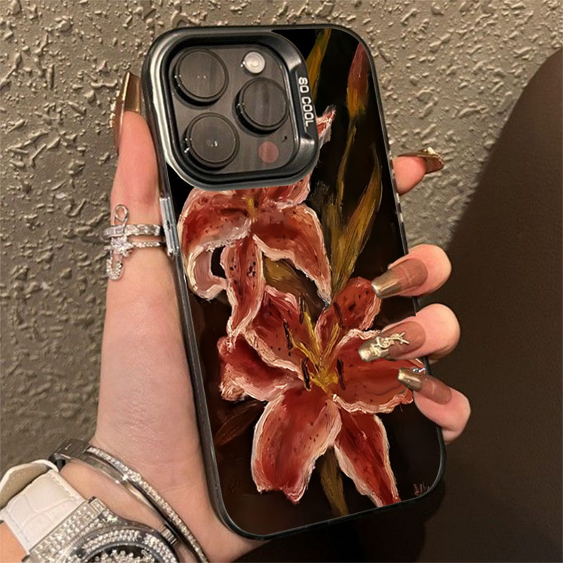ภาพวาดสีน้ํามัน Lily ดอกไม้ Re - Phone Cases Drop Proof บทวิจารณ์และราคา