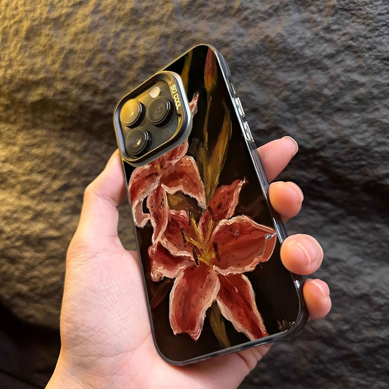 ภาพวาดสีน้ํามัน Lily ดอกไม้ Re - Phone Cases Drop Proof บทวิจารณ์และราคา