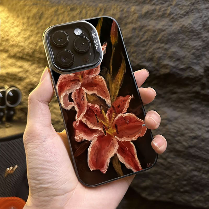 ภาพวาดสีน้ํามัน Lily ดอกไม้ Re - Phone Cases Drop Proof บทวิจารณ์และราคา