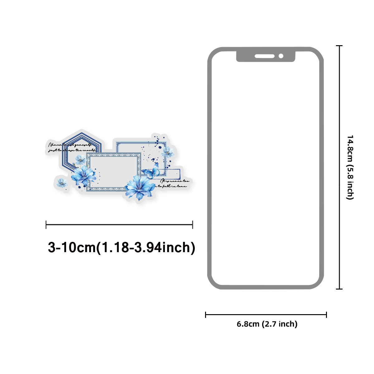สติกเกอร์ลายดอกไม้สีฟ้าสำหรับเ - Phone Cases Kids บทวิจารณ์และราคา