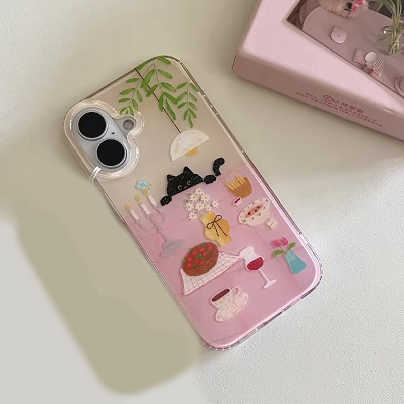 เคสโทรศัพท์ลายการ์ตูนแมวดำน่าร - Phone Cases Girls บทวิจารณ์และราคา