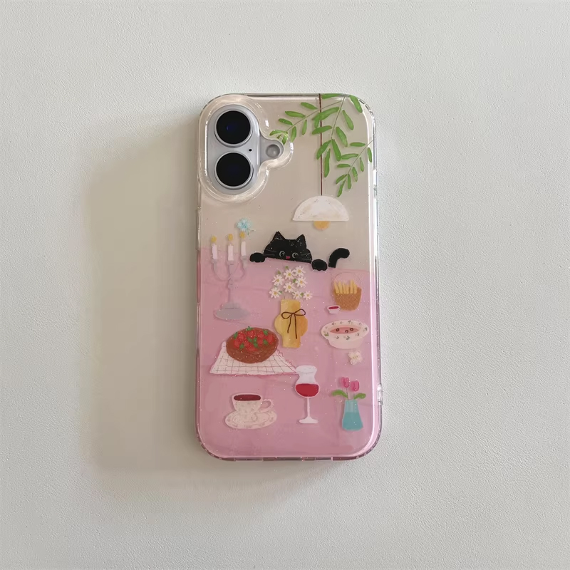 เคสโทรศัพท์ลายการ์ตูนแมวดำน่าร - Phone Cases Girls บทวิจารณ์และราคา