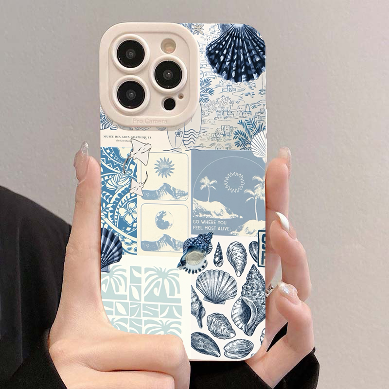 เคสโทรศัพท์ลายเปลือกหอยและสาหร - Phone Cases Blue บทวิจารณ์และราคา