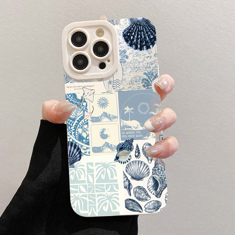 เคสโทรศัพท์ลายเปลือกหอยและสาหร - Phone Cases Blue บทวิจารณ์และราคา
