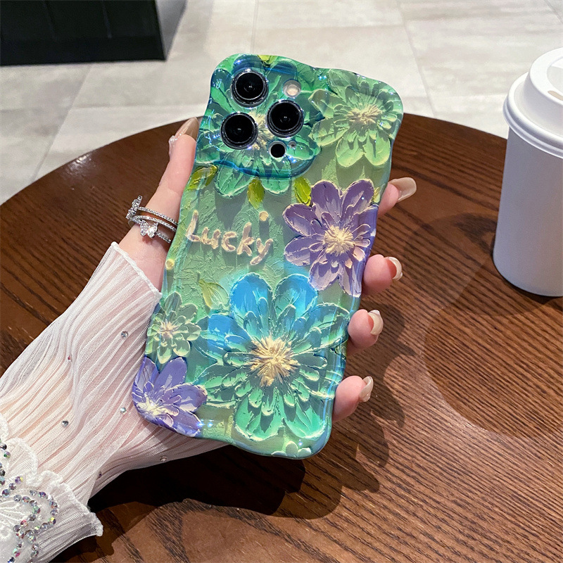 เคสโทรศัพท์ซิลิโคนลายดอกไม้สีน - Phone Cases Blue บทวิจารณ์และราคา