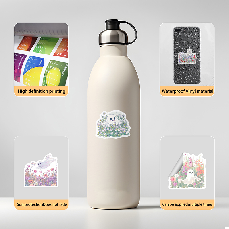 50PCS น่ารักสีขาว Ghost Graffi - Phone Cases Kids บทวิจารณ์และราคา