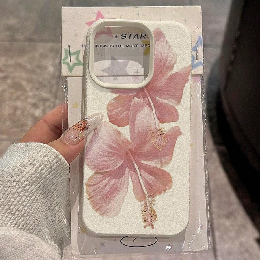 เคสโทรศัพท์ลายดอกชบาสีชมพู ดีไ - Phone Cases Drop Proof บทวิจารณ์และราคา