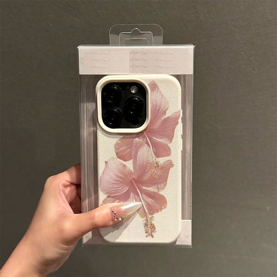 เคสโทรศัพท์ลายดอกชบาสีชมพู ดีไ - Phone Cases Drop Proof บทวิจารณ์และราคา