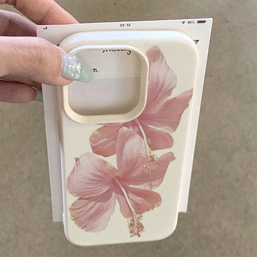 เคสโทรศัพท์ลายดอกชบาสีชมพู ดีไ - Phone Cases Drop Proof บทวิจารณ์และราคา